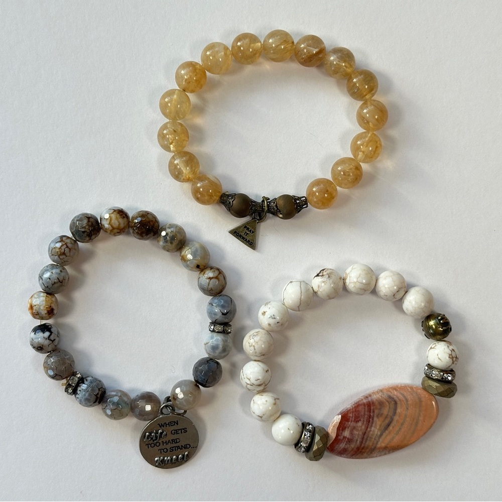 Elegant Beaded Bracelet Set | Whispering Prayer, Faith-Based Handmade Bracelets